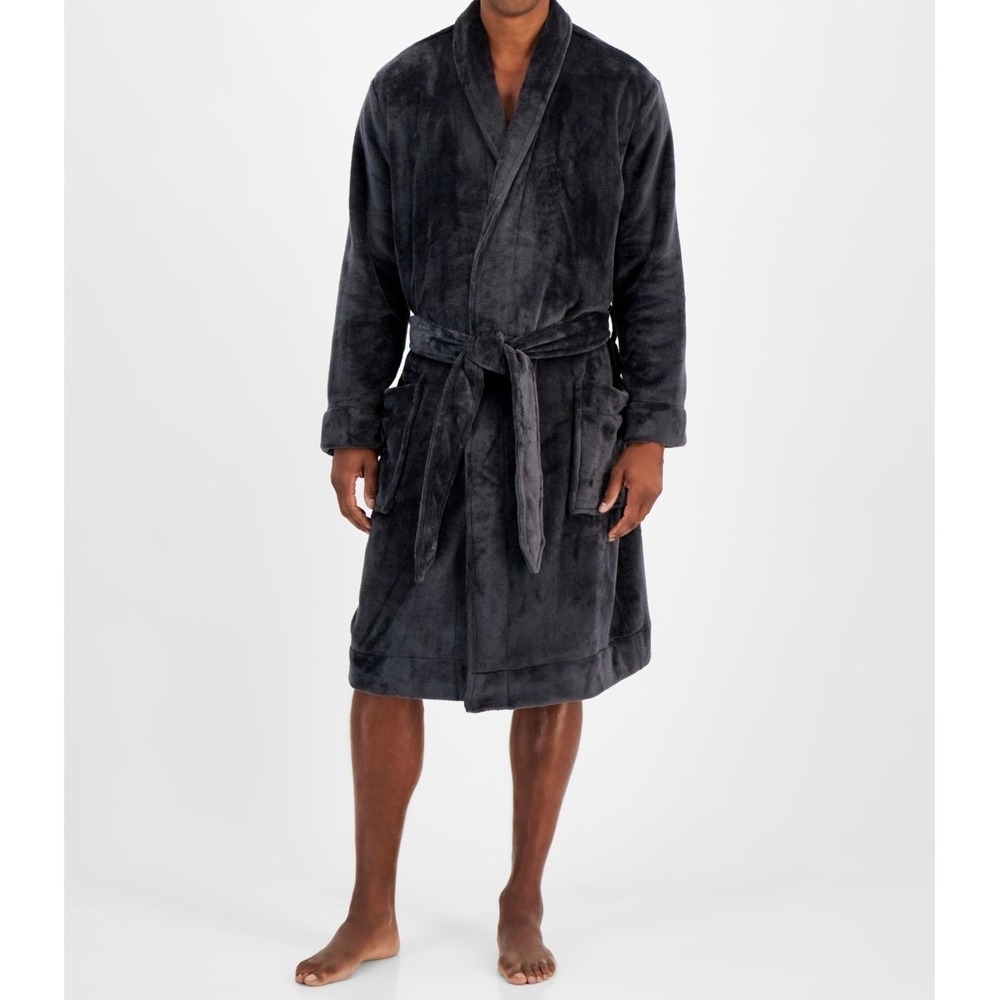Club Room Mens Plush Pajama‎ Robe super soft  color  Phantom Grey Size S